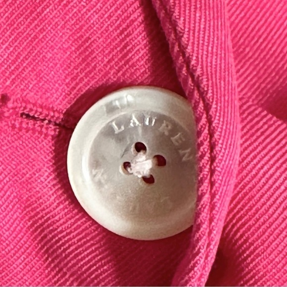 Lauren Ralph Lauren Silk Blazer Hot Pink Size 10 One Button Tailored Barbiecore - Picture 6 of 10
